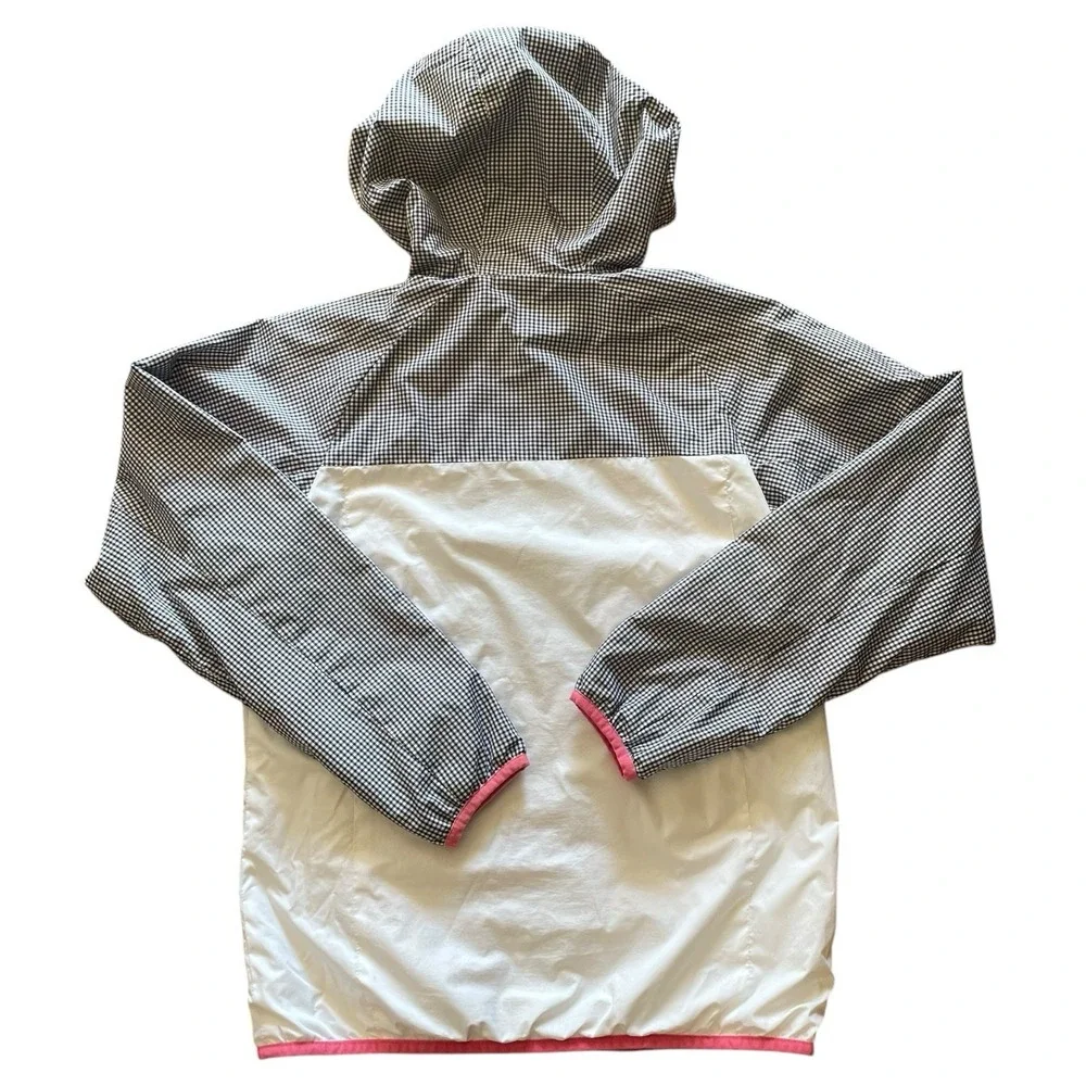 Duarig Windbreaker Track Jacket Womens Medium Navy Gingham Hooded Preppy Outdoor - Picture 3 of 8